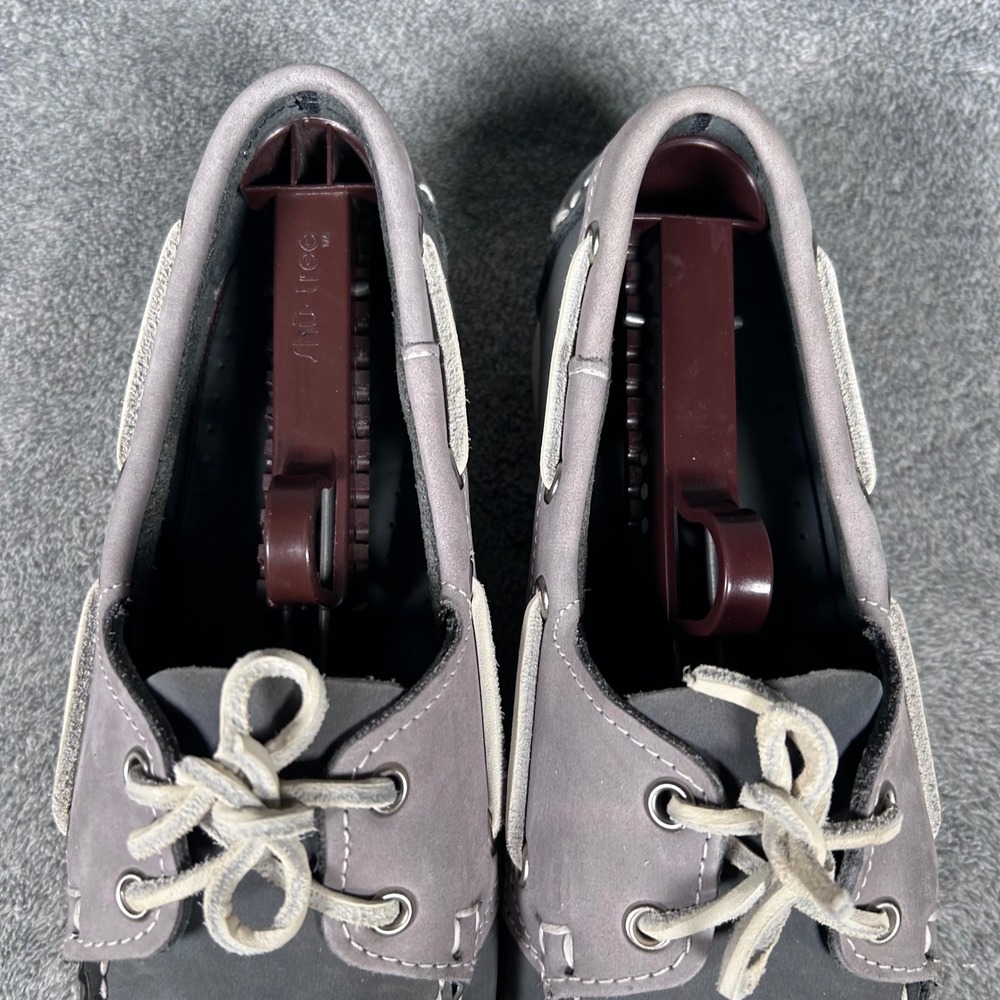 Sebago Docksides Grey Charcoal Nubuck Leather Boat Shoes Womens 9 M 79048122 - Picture 4 of 11